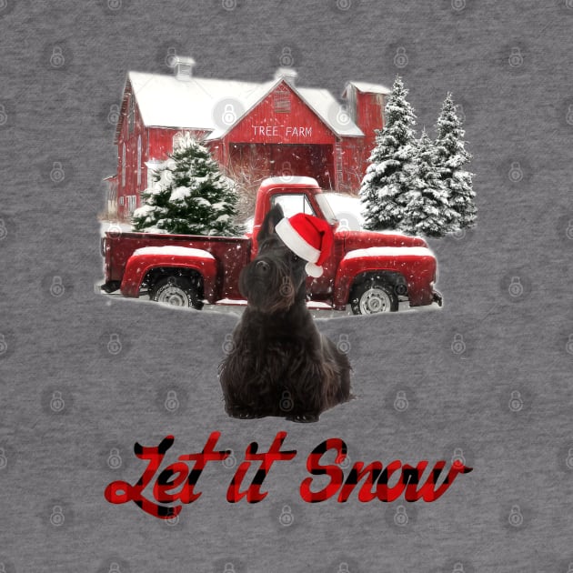 Scottish Terrier Let It Snow Tree Farm Red Truck Christmas by TATTOO project